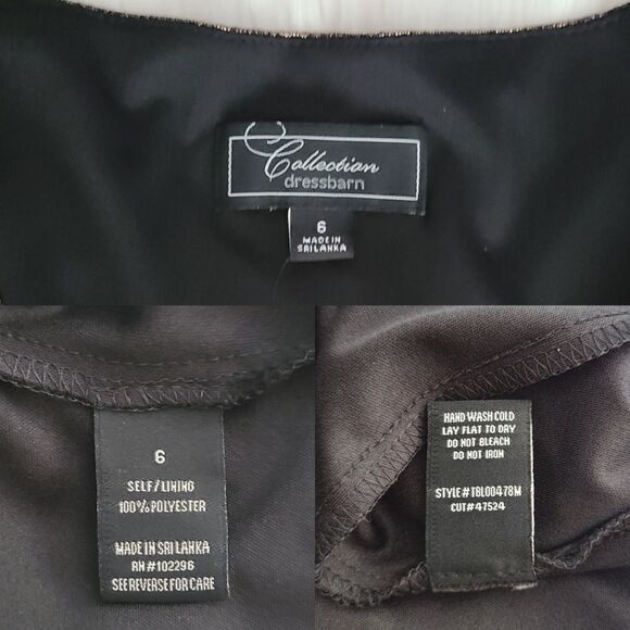 Dressbarn Collection|Metallic Gold Sleeveless Evening Dress, 6 - Picture 5 of 5